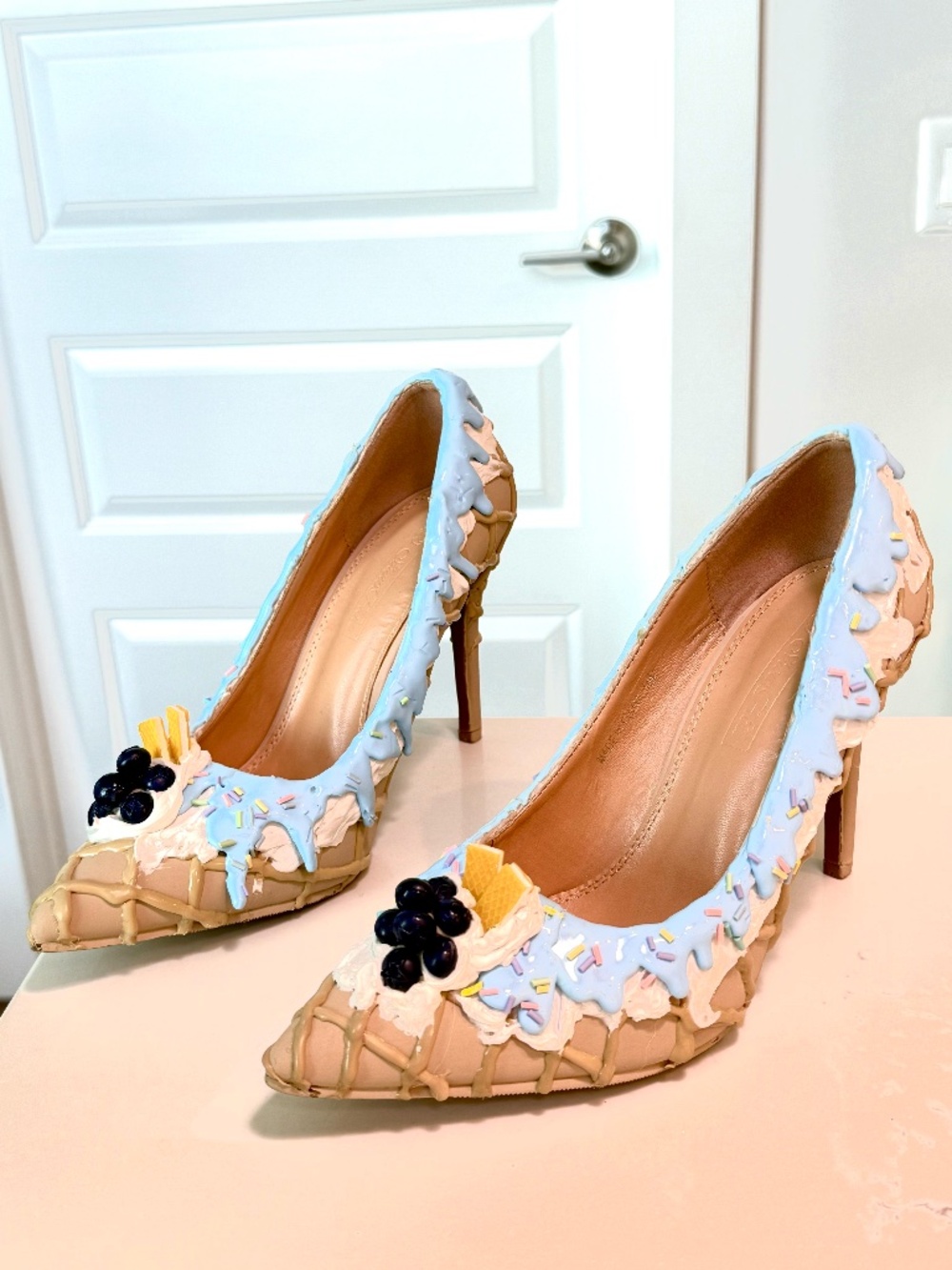 Custom Ice Cream Sundae Decoden Heels Pastel Waffle Cone Pumps